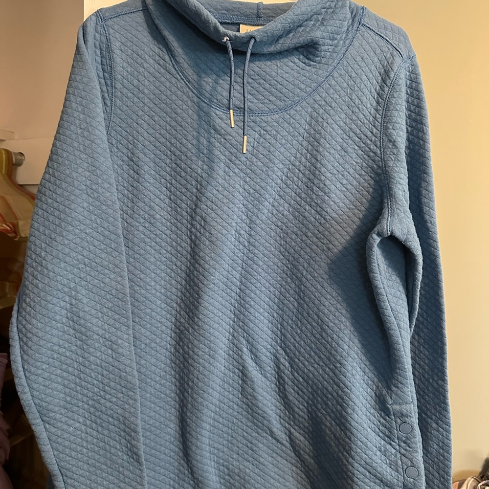 L.L. Bean Women's Blue cowl neck  Sweater